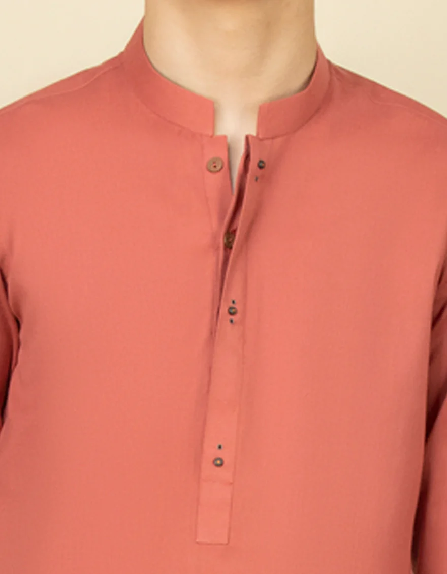 PEACH COTTON KURTA | JCK-S-US-41210/S22/JJ7636-PN - Image 3