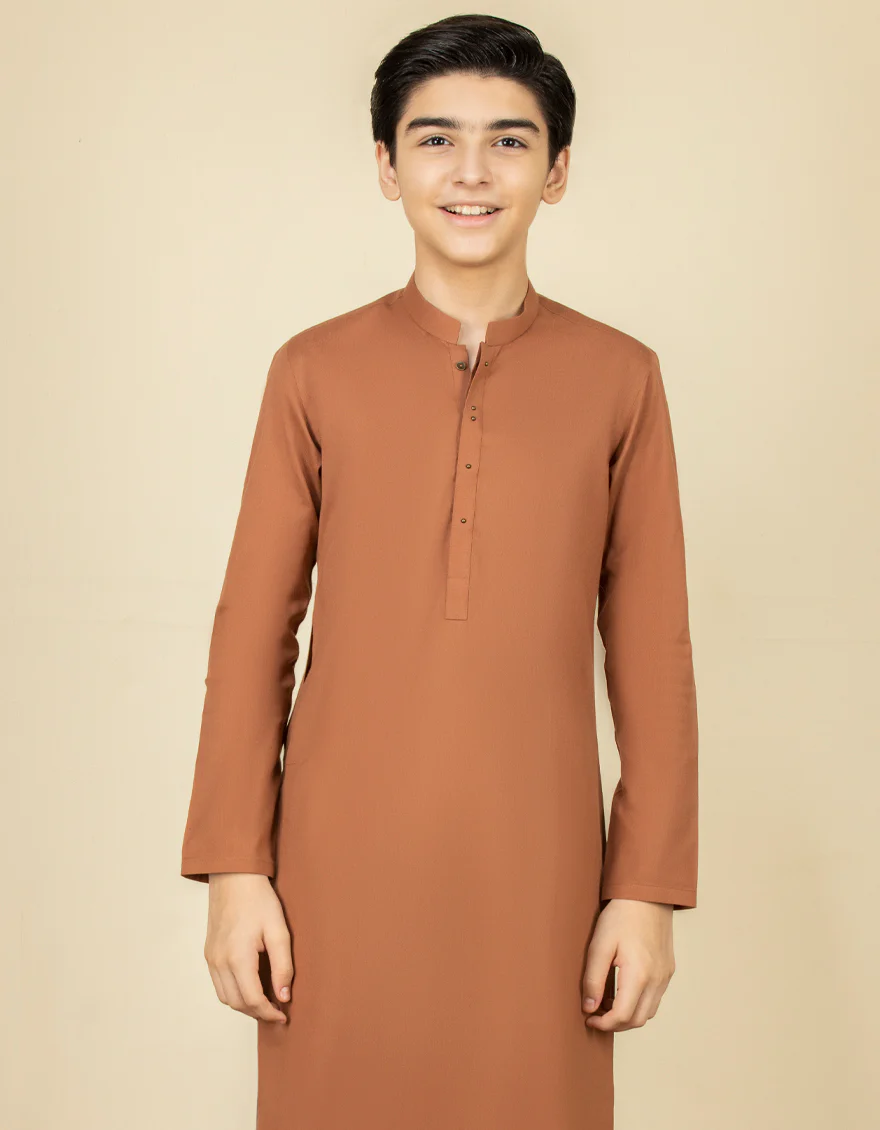 BROWN COTTON KURTA | JCK-S-US-41212/S22/JJ7636-PN - Image 3