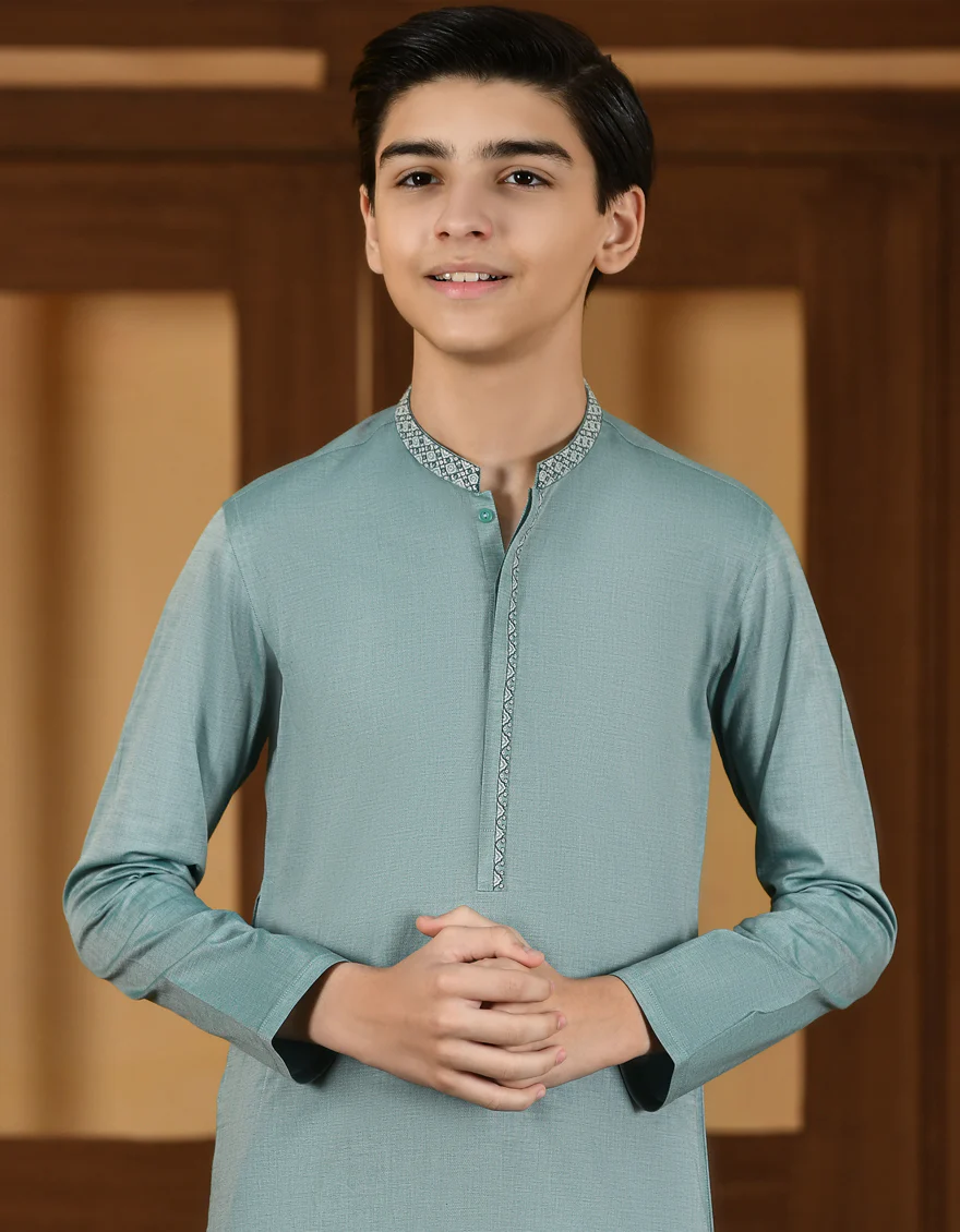SEA GREEN COTTON KURTA | JCK-S-US-41229/S22/JJ8345-CL - Image 2