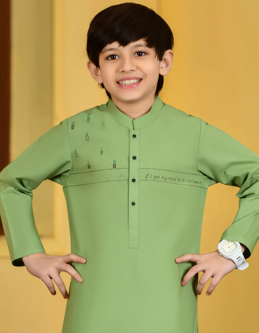 APPLE GREEN BLENDED KURTA | JCK-S-US-41261/S23/JJ8716-SF - Image 2