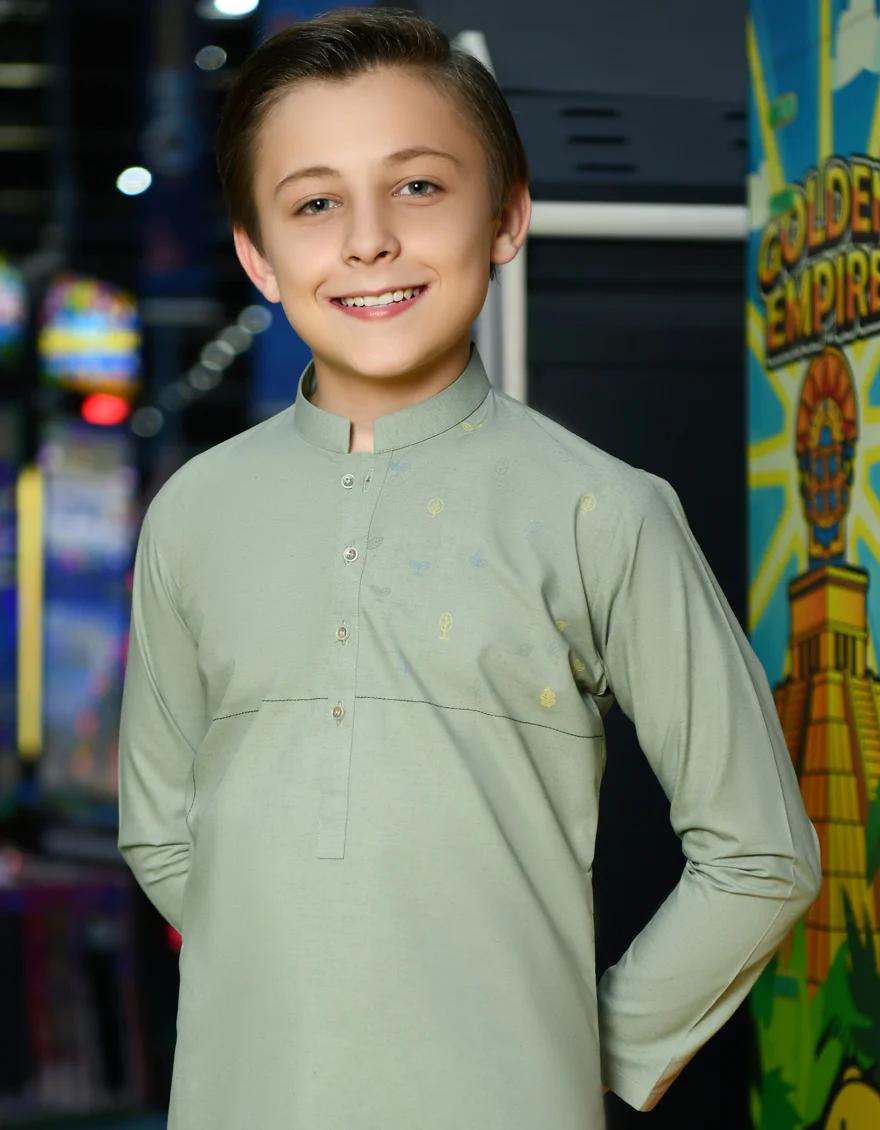 OLIVE GREEN BLENDED KURTA | JCK-S-US-41264/S23/JJ8716-SF - Image 2