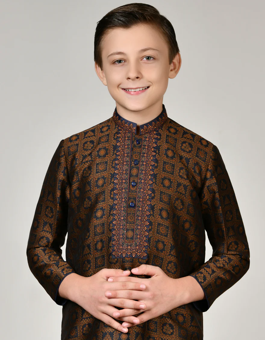 BROWN KURTA | JCK-SP-48035/S23/JJ8852-FL - Image 2