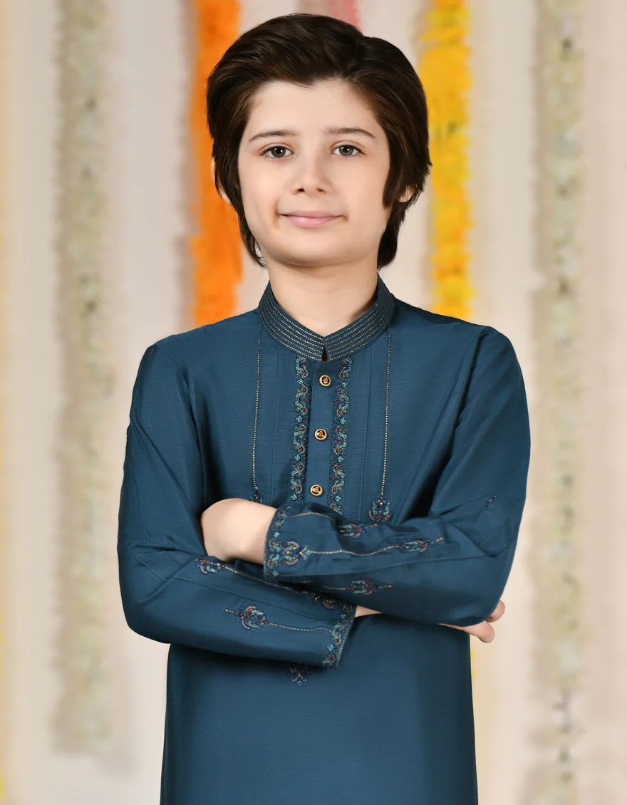 BLUE BLENDED KURTA | JCK-SP-48168/S24/JJ9171-FL - Image 3