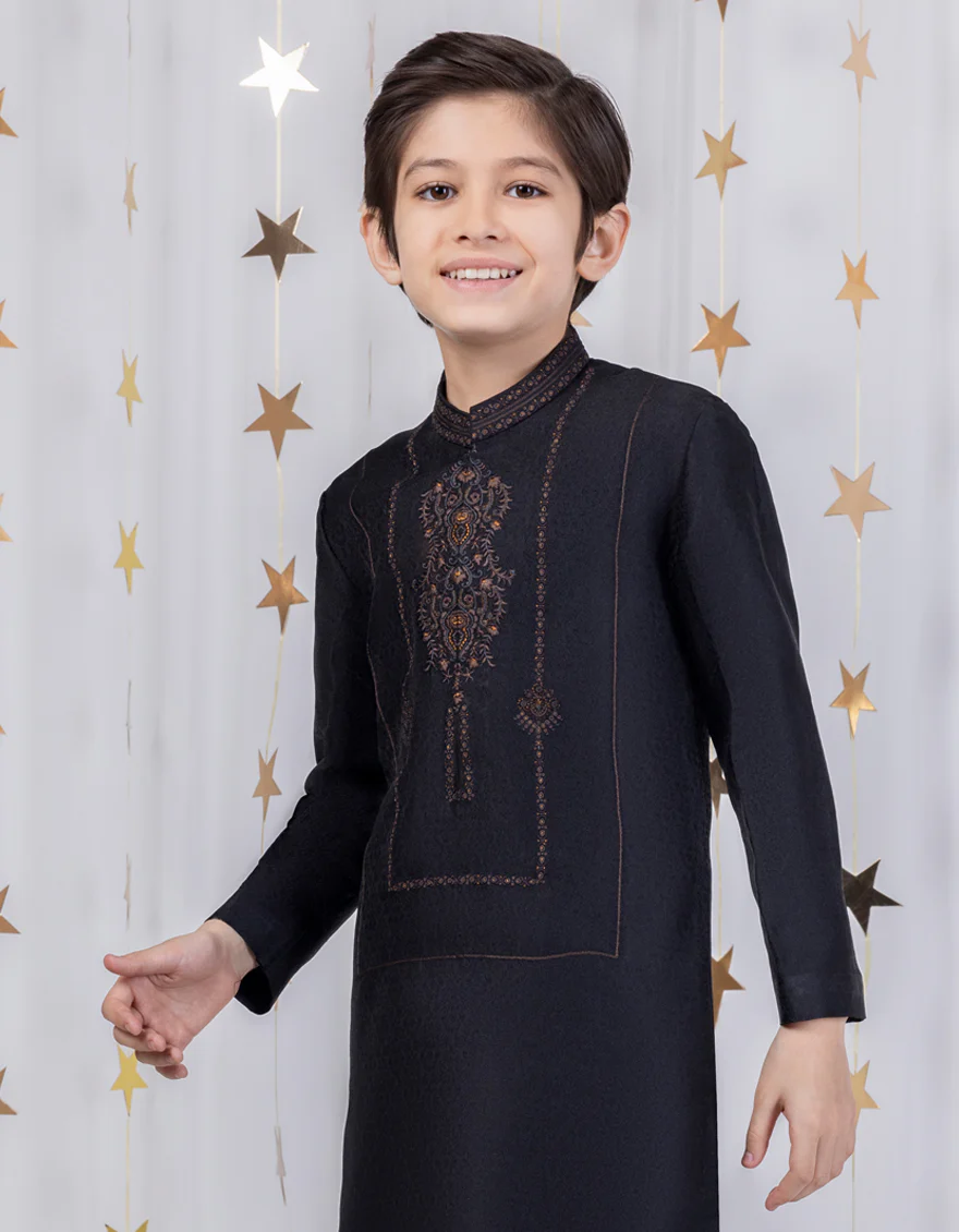 BLACK KURTA | JCK-SP-A-45412/A24/JJ8463-FL - Image 2