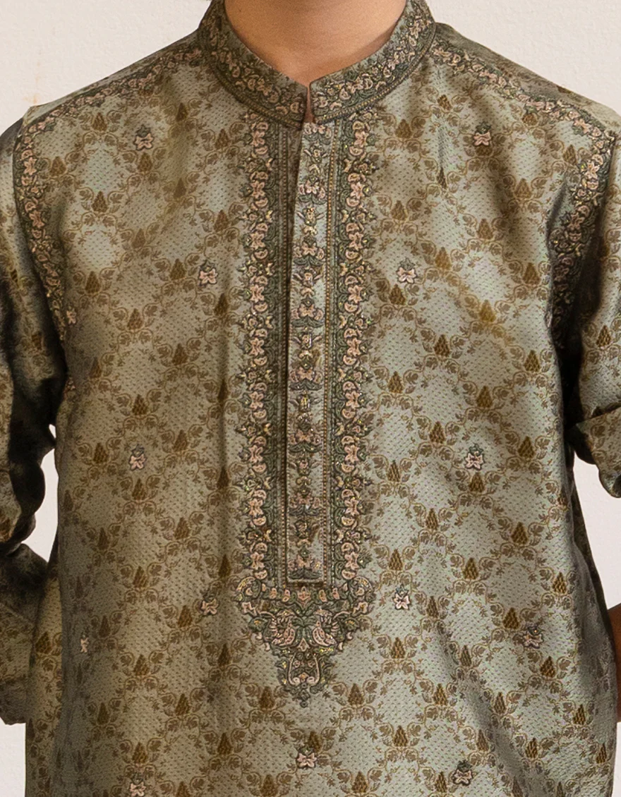 OLIVE SPECIAL KURTA | JCK-SP-A-45528/S25/JJ1072-FL - Image 3