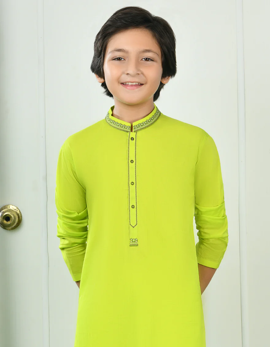 GREEN COTTON KURTA | JCK-SP-A-46282/S24/JJ6734-FL - Image 2