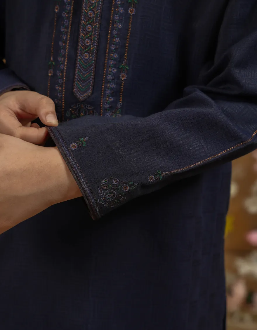 BLUE BLENDED KURTA | JCK-SP-A-48132/S24/JJ9169-FL - Image 2