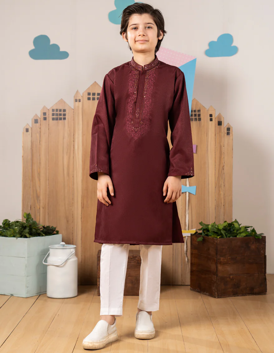 MAROON BLENDED SPECIAL KURTA | JCK-SP-A-48213/S25/J