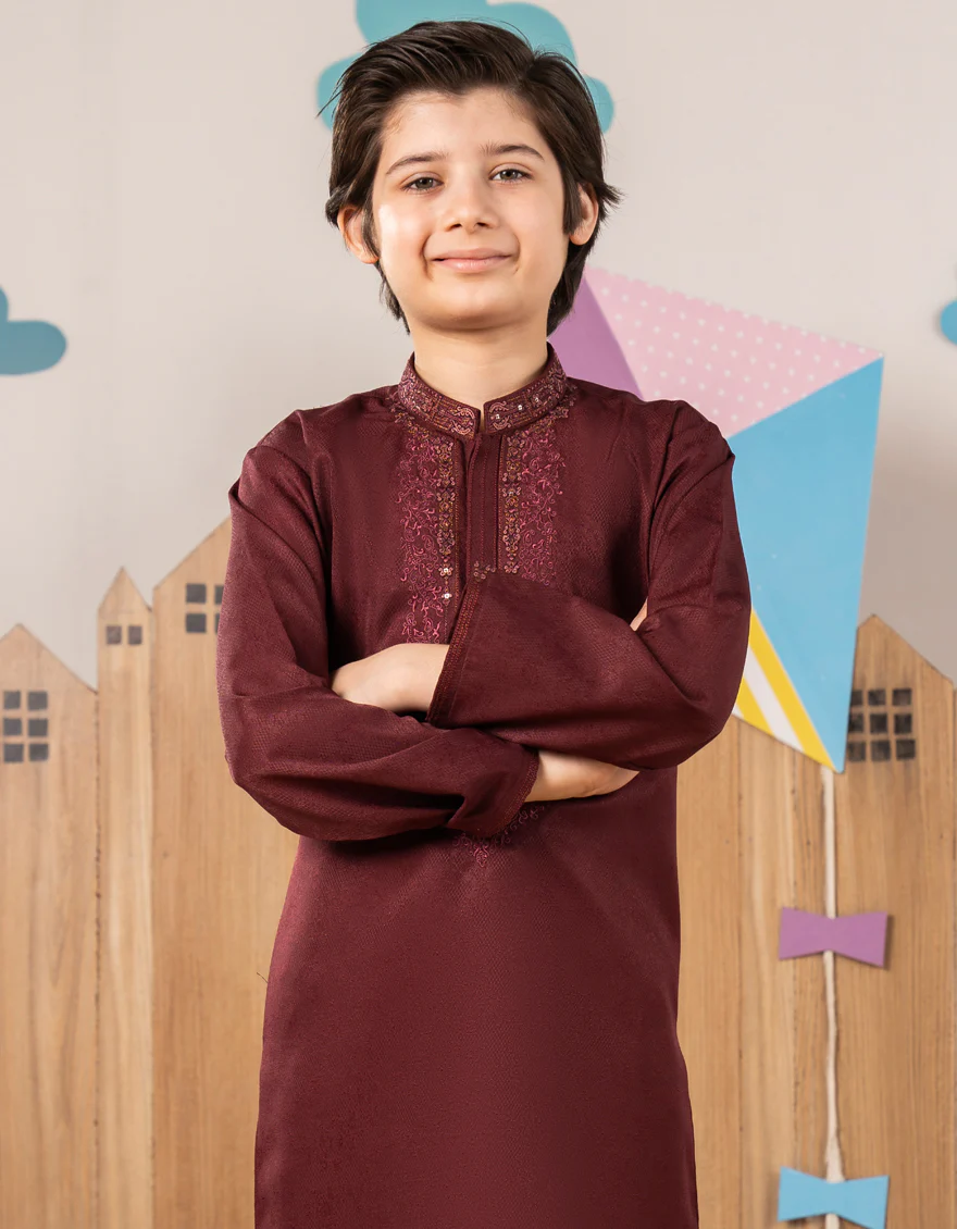 MAROON BLENDED SPECIAL KURTA | JCK-SP-A-48213/S25/J - Image 2