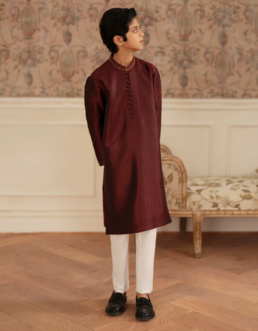 MAROON BLENDED SPECIAL KURTA | JCK-SP-A-48216/S25/JJ9879-FL