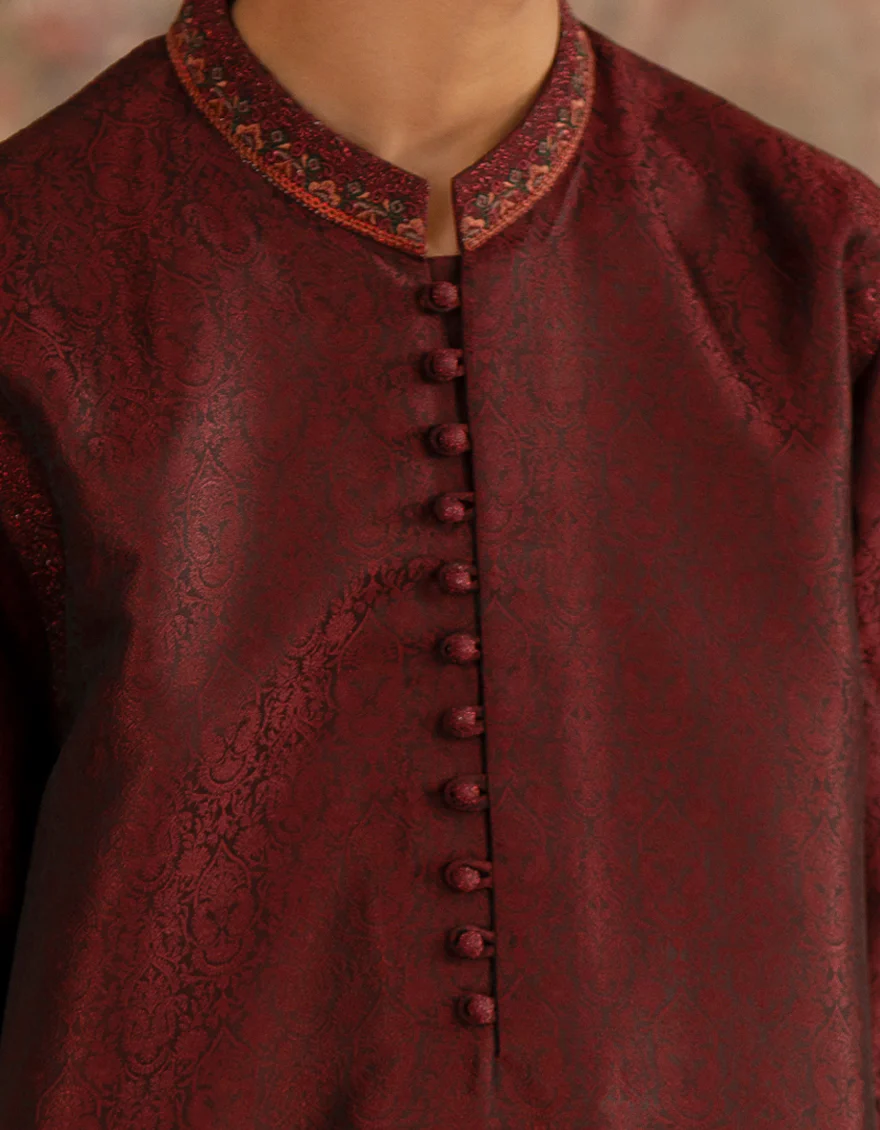 MAROON BLENDED SPECIAL KURTA | JCK-SP-A-48216/S25/JJ9879-FL - Image 4