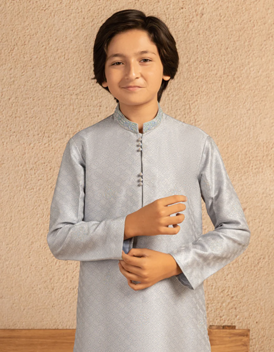 SKY BLUE BLENDED SPECIAL KURTA | JCK-SP-A-48225/S25/JJ9998-FL - Image 4
