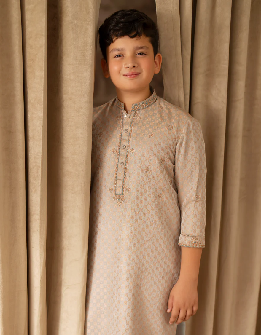 SILVER BLENDED SPECIAL KURTA | JCK-SP-A-48235/S25/JJ9881-FL - Image 2