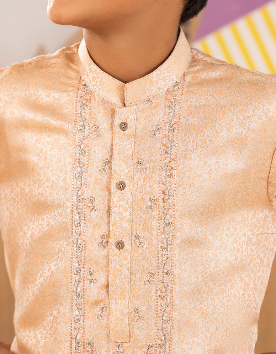 PEACH BLENDED SPECIAL KURTA | JCK-SP-A-50042/S25/JJ9969-FL - Image 2
