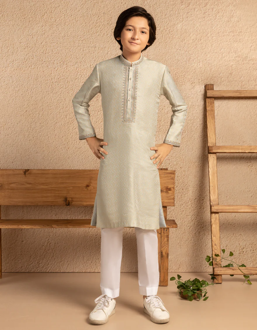 ICE BLUE BLENDED SPECIAL KURTA | JCK-SP-A-50264/S25/JJ11065-FL - Image 3