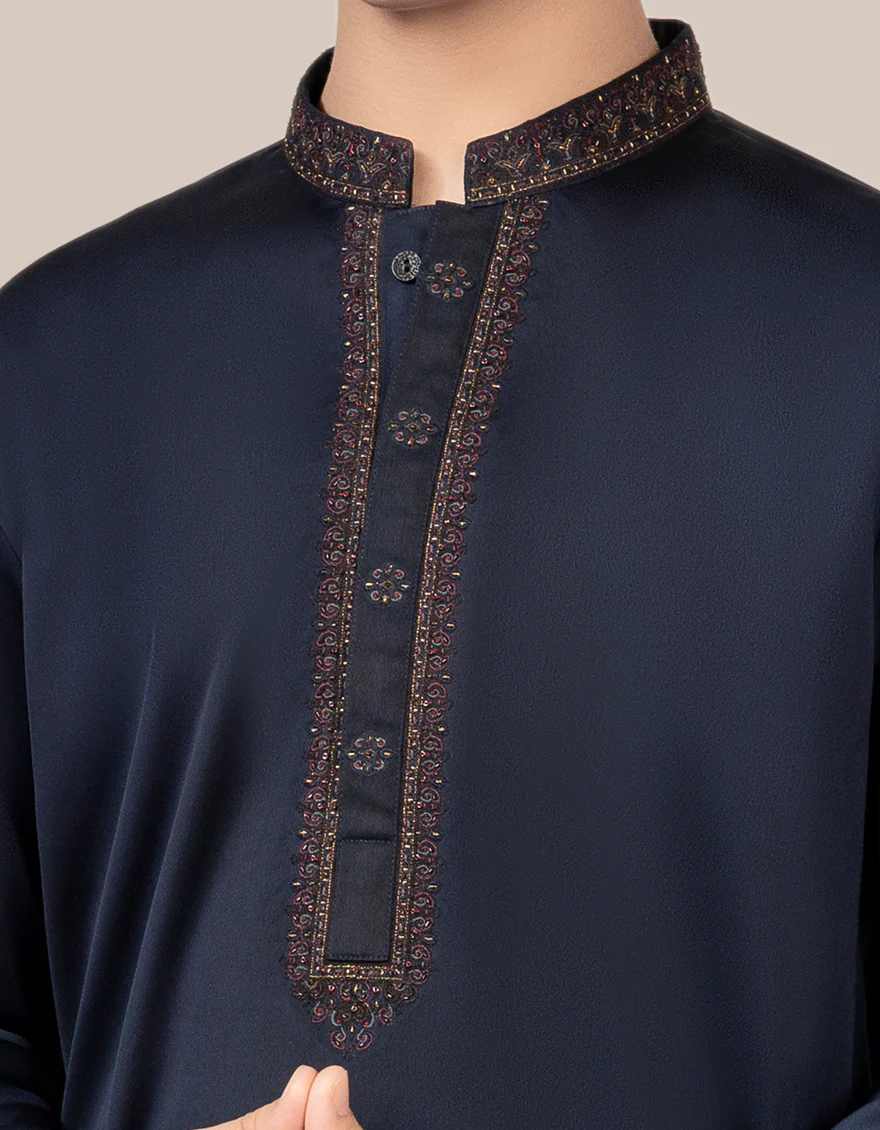 NAVY BLUE SPECIAL KURTA | JCK-SP-US-35828/S22/JJ7512-FL - Image 2