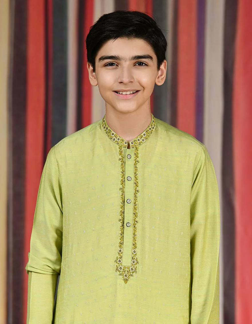 GREEN BLENDED SPECIAL KURTA | JCK-SP-US-42298/S22/JJ8009-FL - Image 3