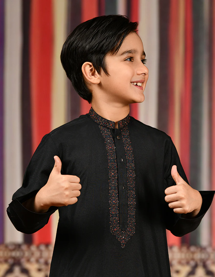 BLACK BLENDED SPECIAL KURTA | JCK-SP-US-42347/S21/JJ8139-FL - Image 2