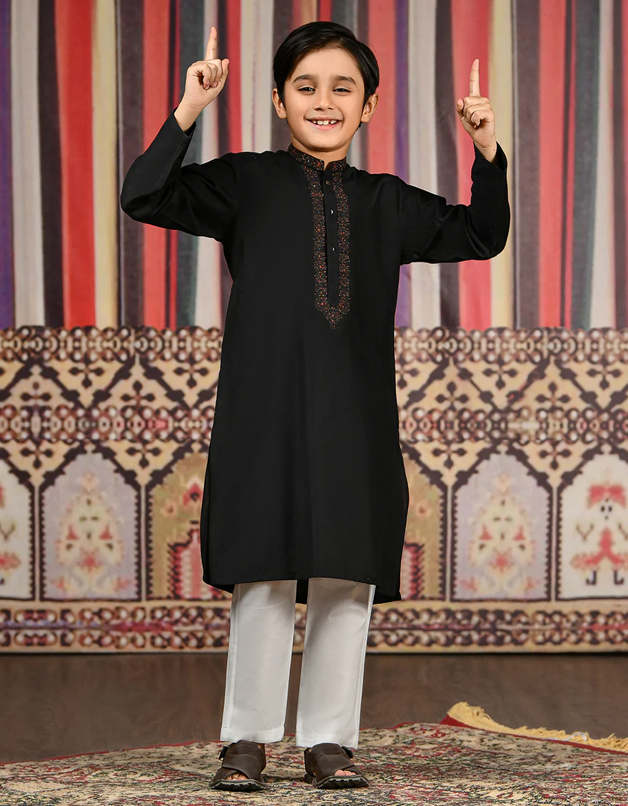BLACK BLENDED SPECIAL KURTA | JCK-SP-US-42347/S21/JJ8139-FL - Image 3