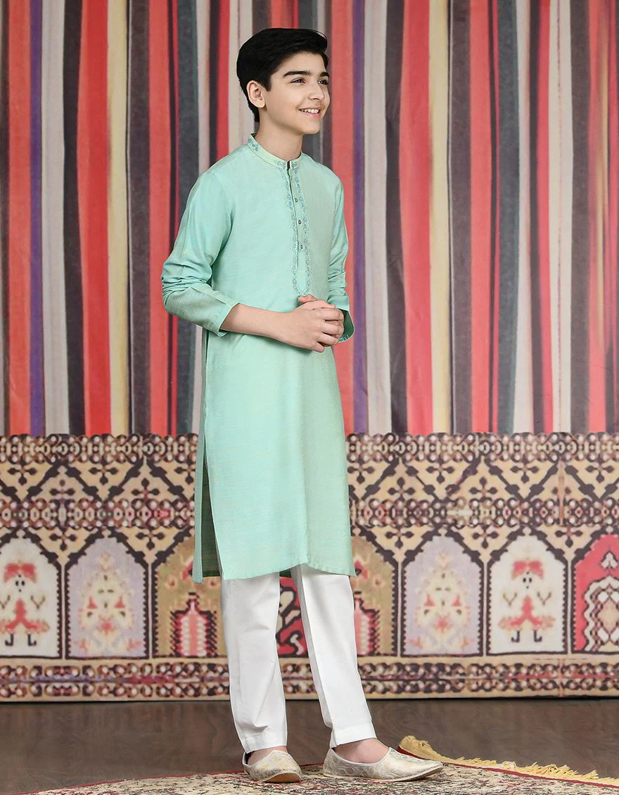 BLUE BLENDED SPECIAL KURTA | JCK-SP-US-43031/S22/JJ8010-FL - Image 2