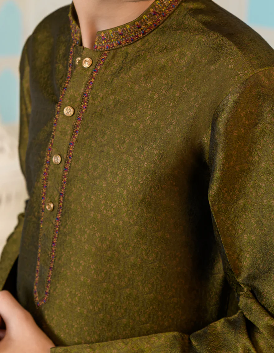 DARK GREEN KURTA | JCK-SP-US-44241/A23/JJ8444-FL - Image 3