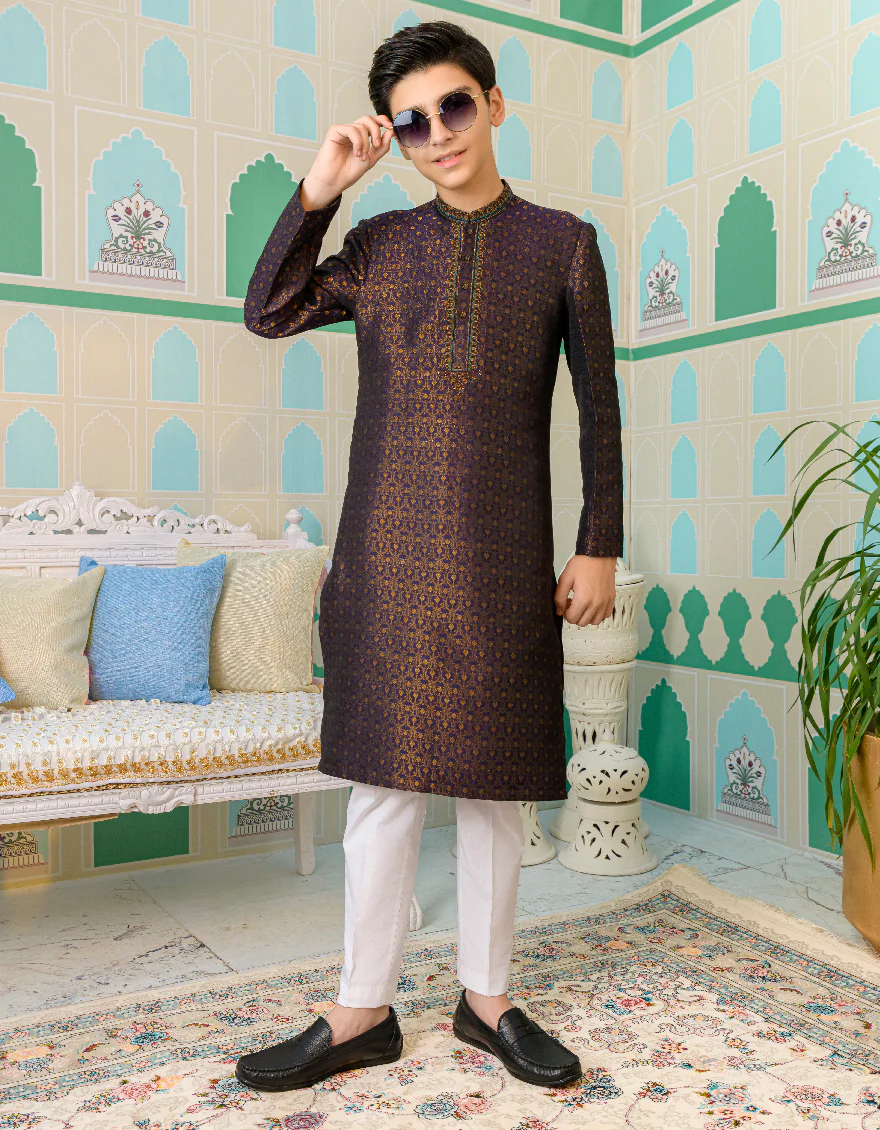 DARK PURPLE KURTA | JCK-SP-US-44265/A23/JJ8443-FL - Image 7