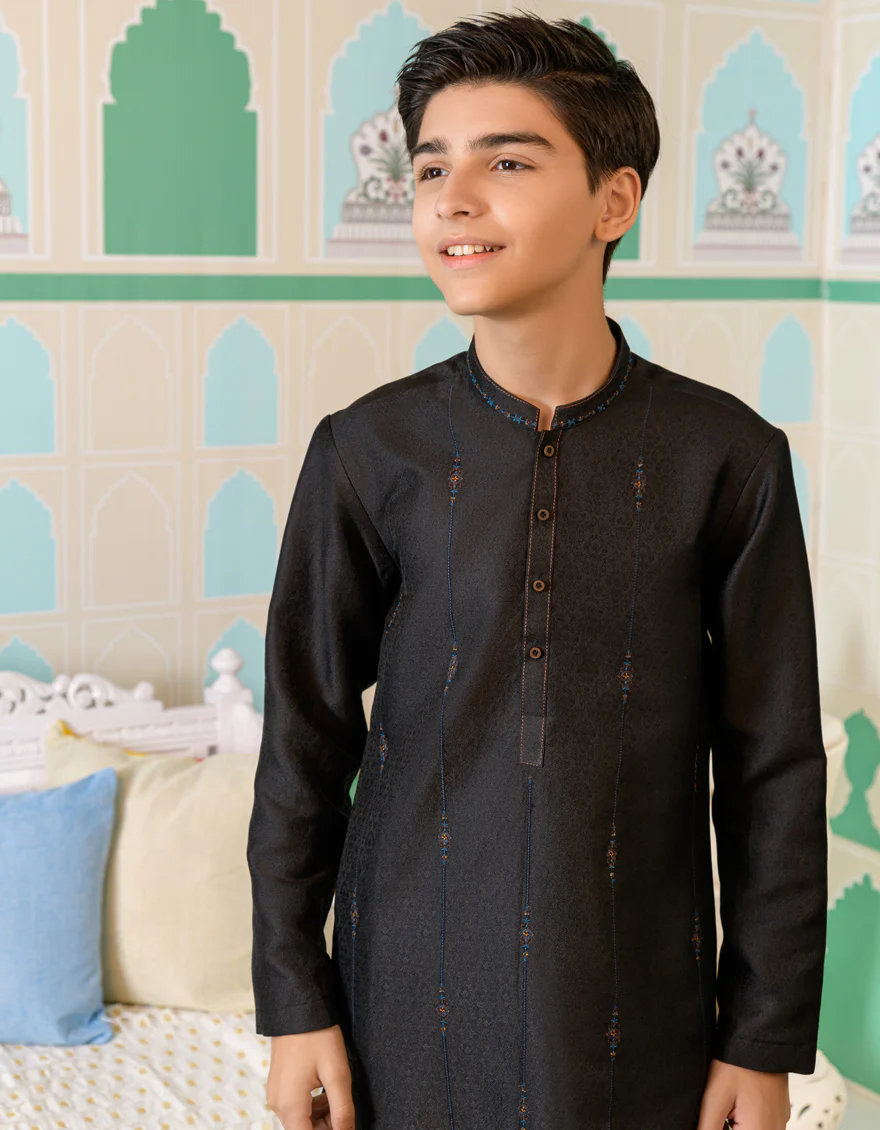 BLACK KURTA | JCK-SP-US-44279/A23/JJ8463-FL - Image 3