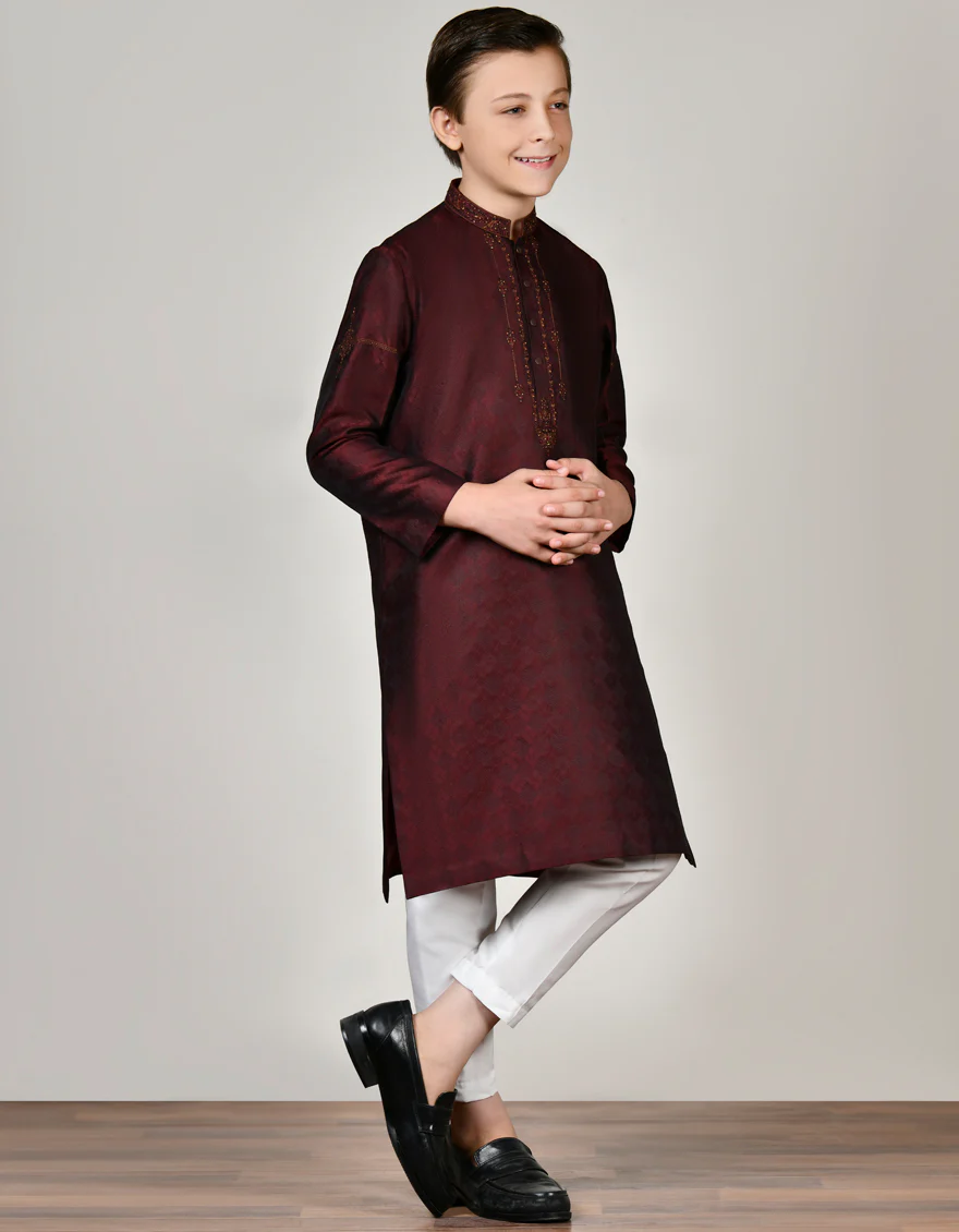 MAROON KURTA | JCK-SP-US-45003/S23/JJ8895-FL - Image 2