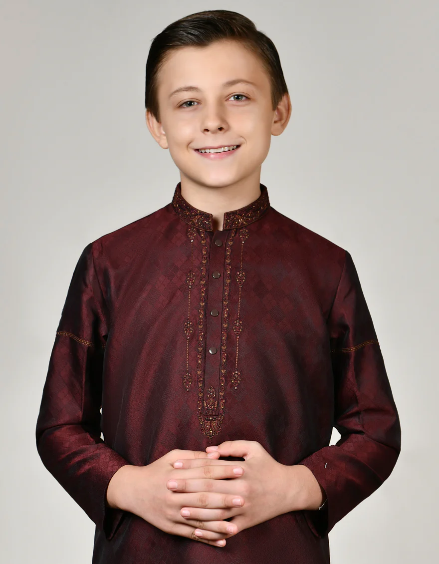 MAROON KURTA | JCK-SP-US-45003/S23/JJ8895-FL - Image 3