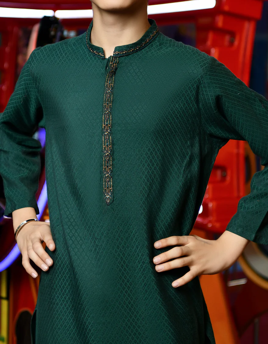 GREEN KURTA | JCK-SP-US-45144/A23/JJ8651-FL - Image 3