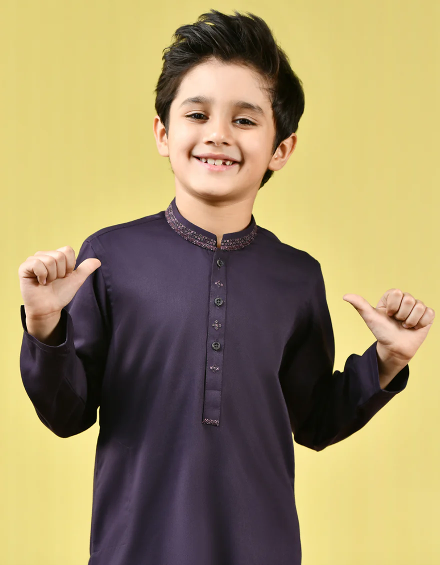 PURPLE VISCOSE KURTA | JCK-US-43125/A22/JJ8161-SF - Image 2