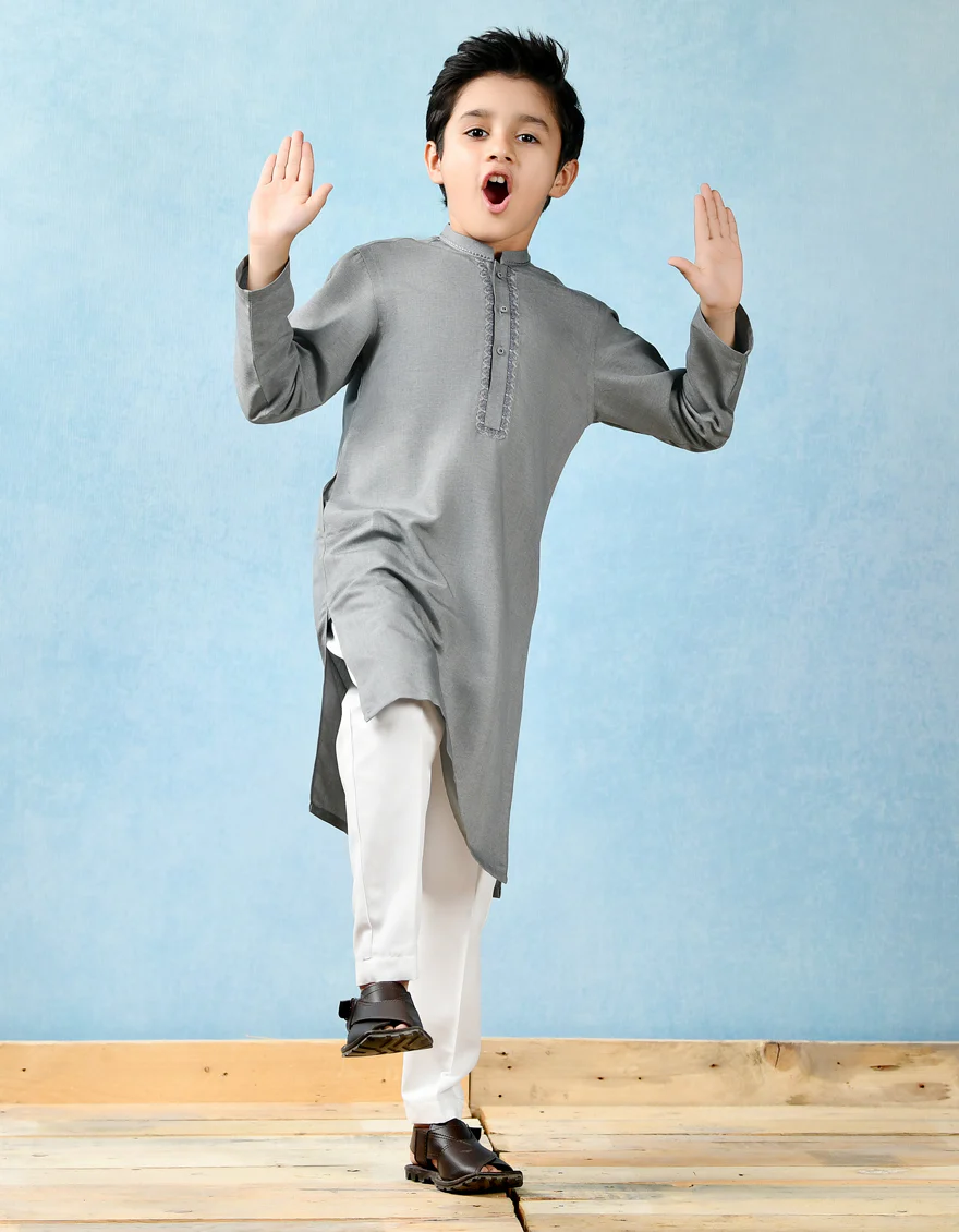 GREY BLENDED KURTA | JCK-US-43129/A22/JJ8158-SF