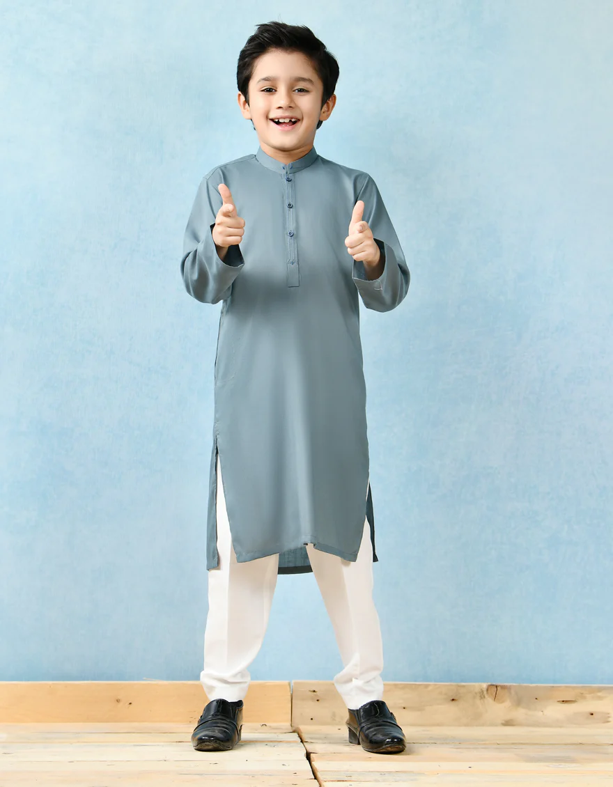 GREENISH BLUE BLENDED KURTA | JCK-US-43145/A22/JJ7284-SF - Image 3