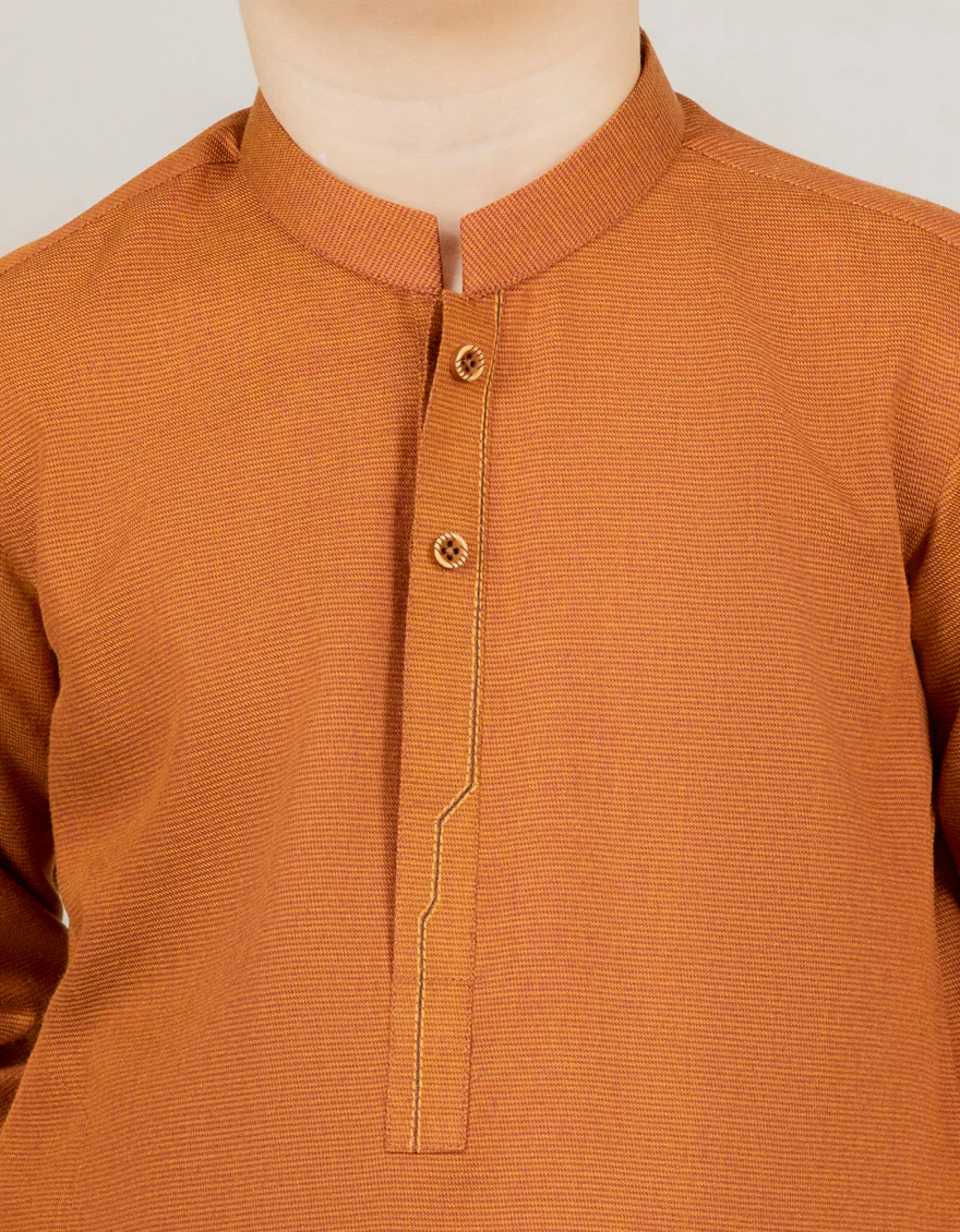 RUST BROWN BLENDED KURTA | JCK-US-43194/A22/JJ8691-CL - Image 2