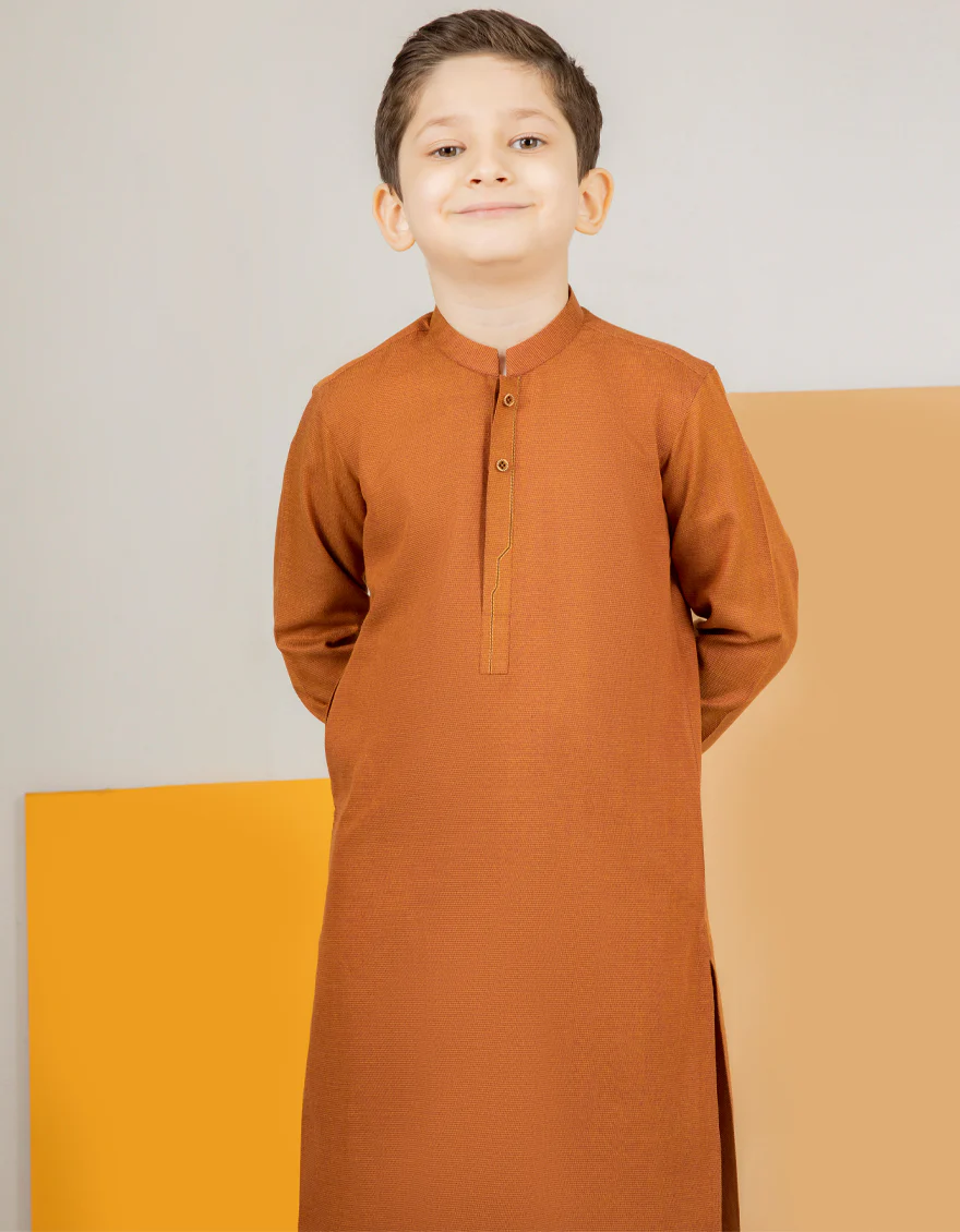 RUST BROWN BLENDED KURTA | JCK-US-43194/A22/JJ8691-CL - Image 3