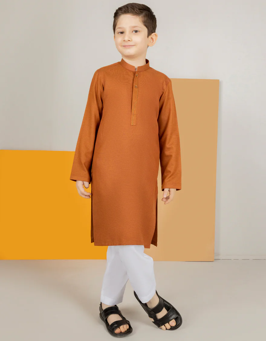 RUST BROWN BLENDED KURTA | JCK-US-43194/A22/JJ8691-CL - Image 4