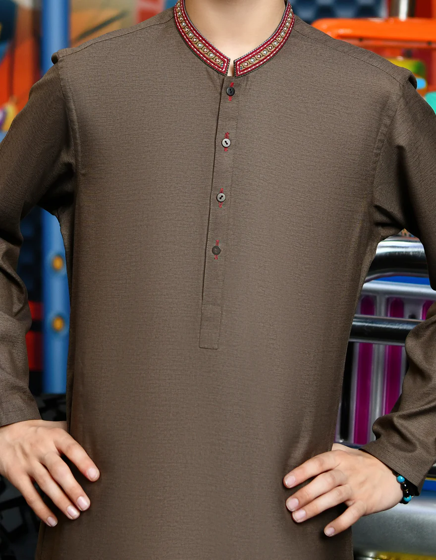 MUD GREEN BLENDED KURTA | JCK-US-44236/A23/JJ8926-SF - Image 2