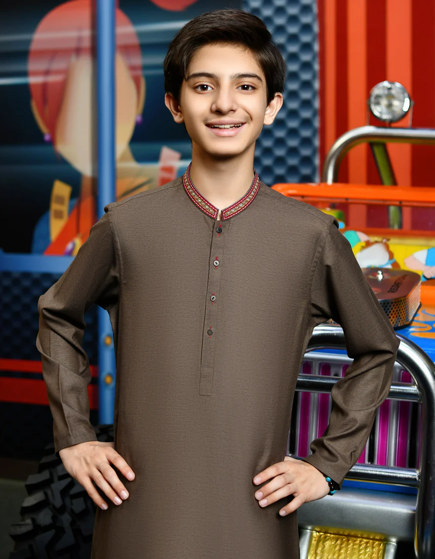 MUD GREEN BLENDED KURTA | JCK-US-44236/A23/JJ8926-SF - Image 3