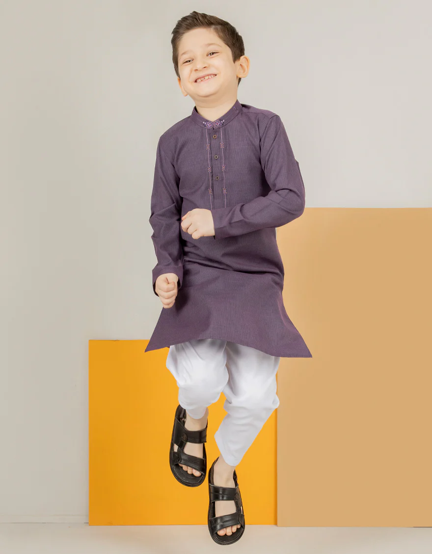 PURPLE VISCOSE KURTA | JCK-US-45068/A22/JJ8688-SF - Image 3