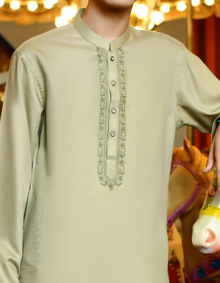 GREEN BLENDED KURTA | JCK-US-45196/A23/JJ8925-SF - Image 2