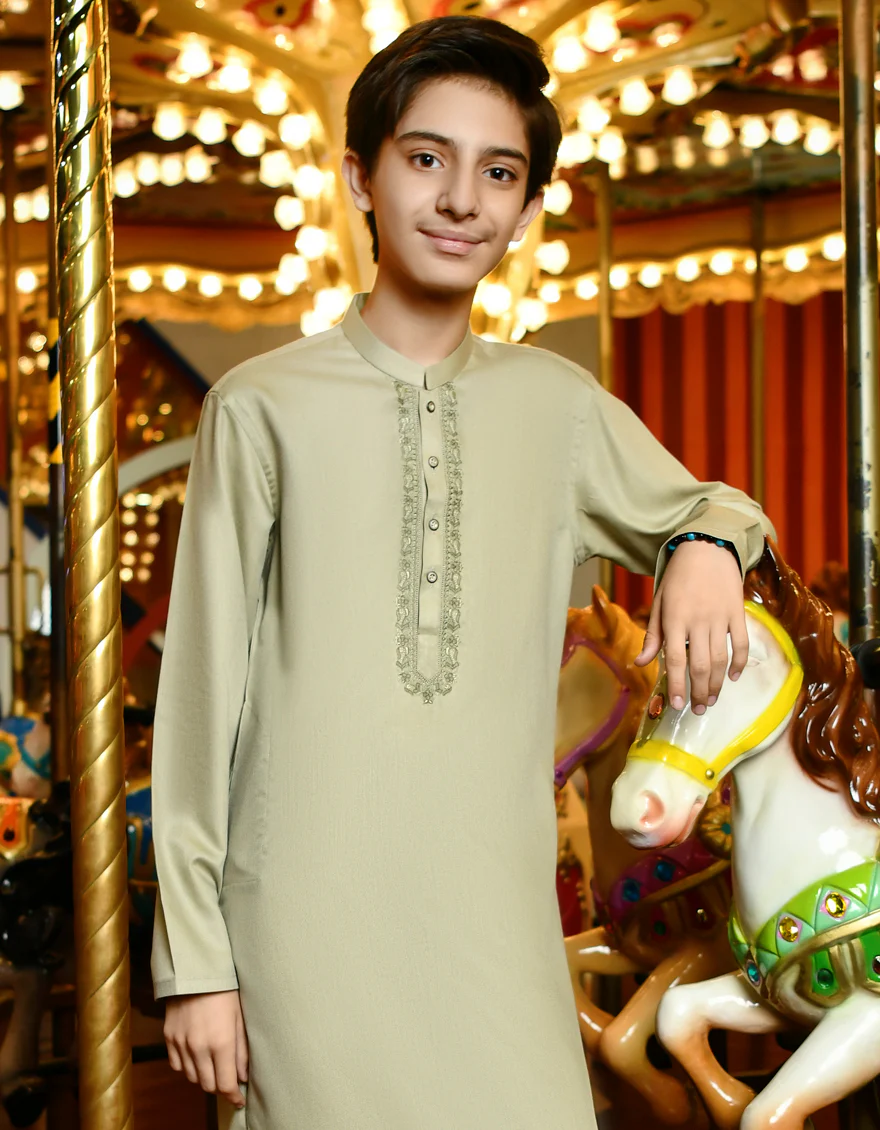 GREEN BLENDED KURTA | JCK-US-45196/A23/JJ8925-SF - Image 3