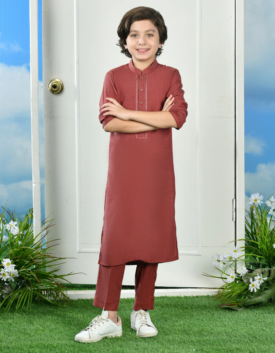 ORANGE BLENDED KURTA TROUSERS | JCKP-A-34683/S24/JJ9350-SF - Image 2