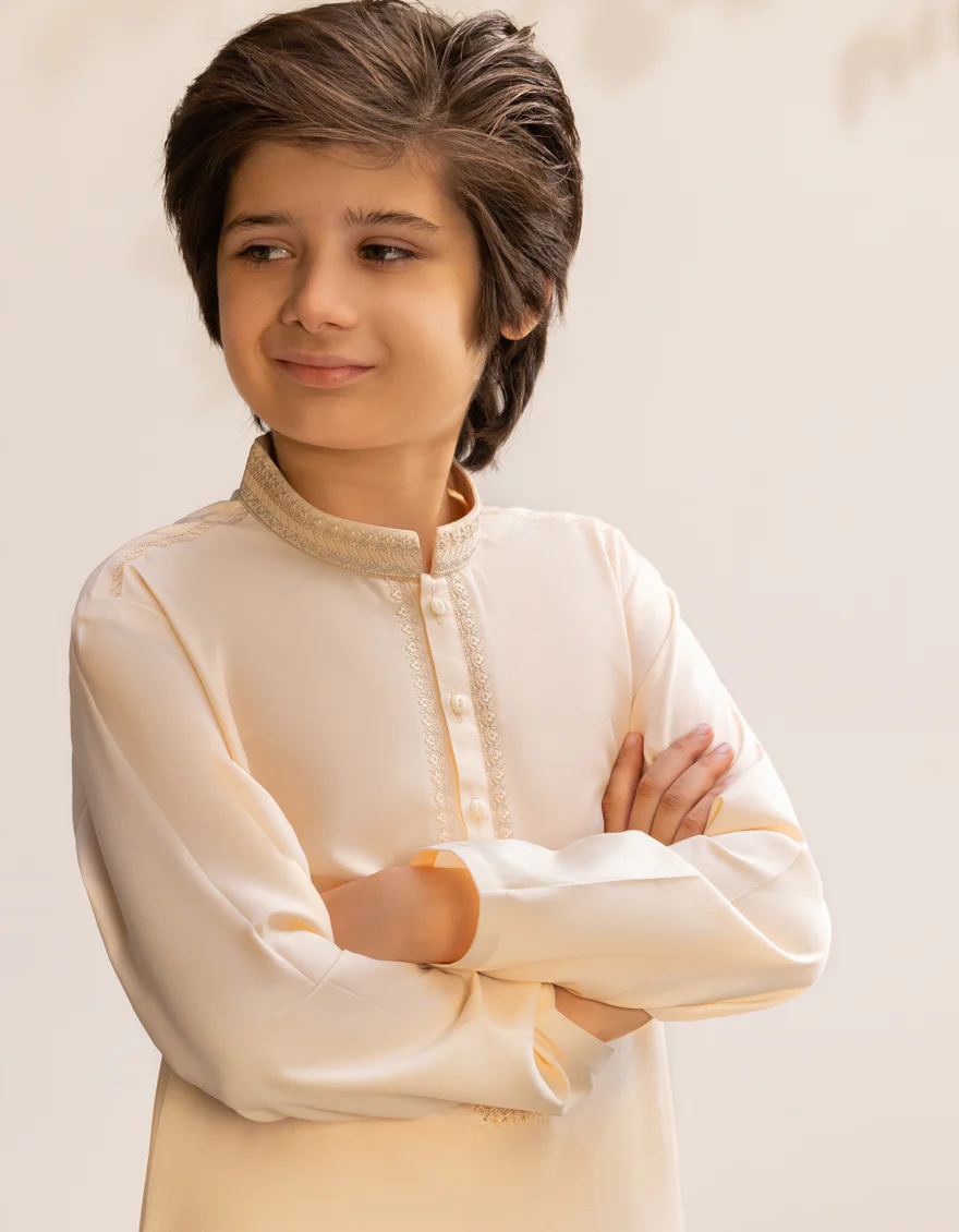 LIGHT PEACH BLENDED KURTA TROUSERS | JCKP-A-39261/S25/JJ9 - Image 2