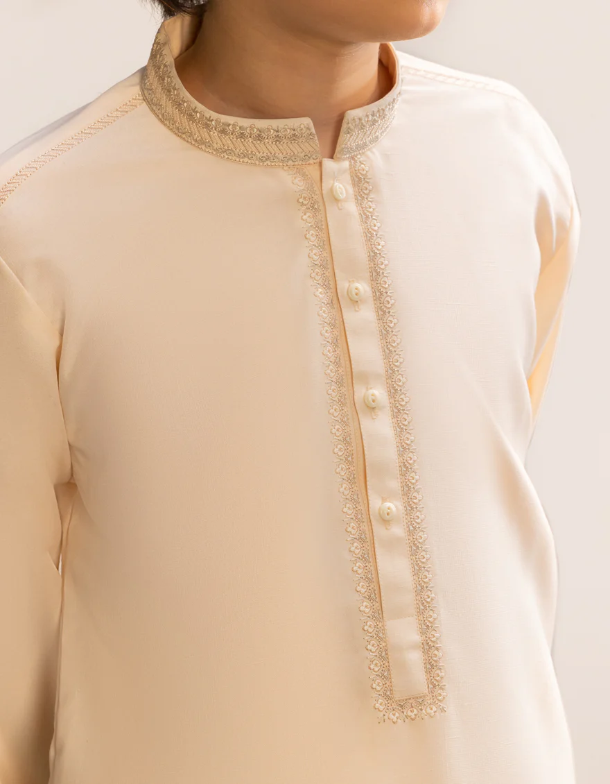 LIGHT PEACH BLENDED KURTA TROUSERS | JCKP-A-39261/S25/JJ9 - Image 3