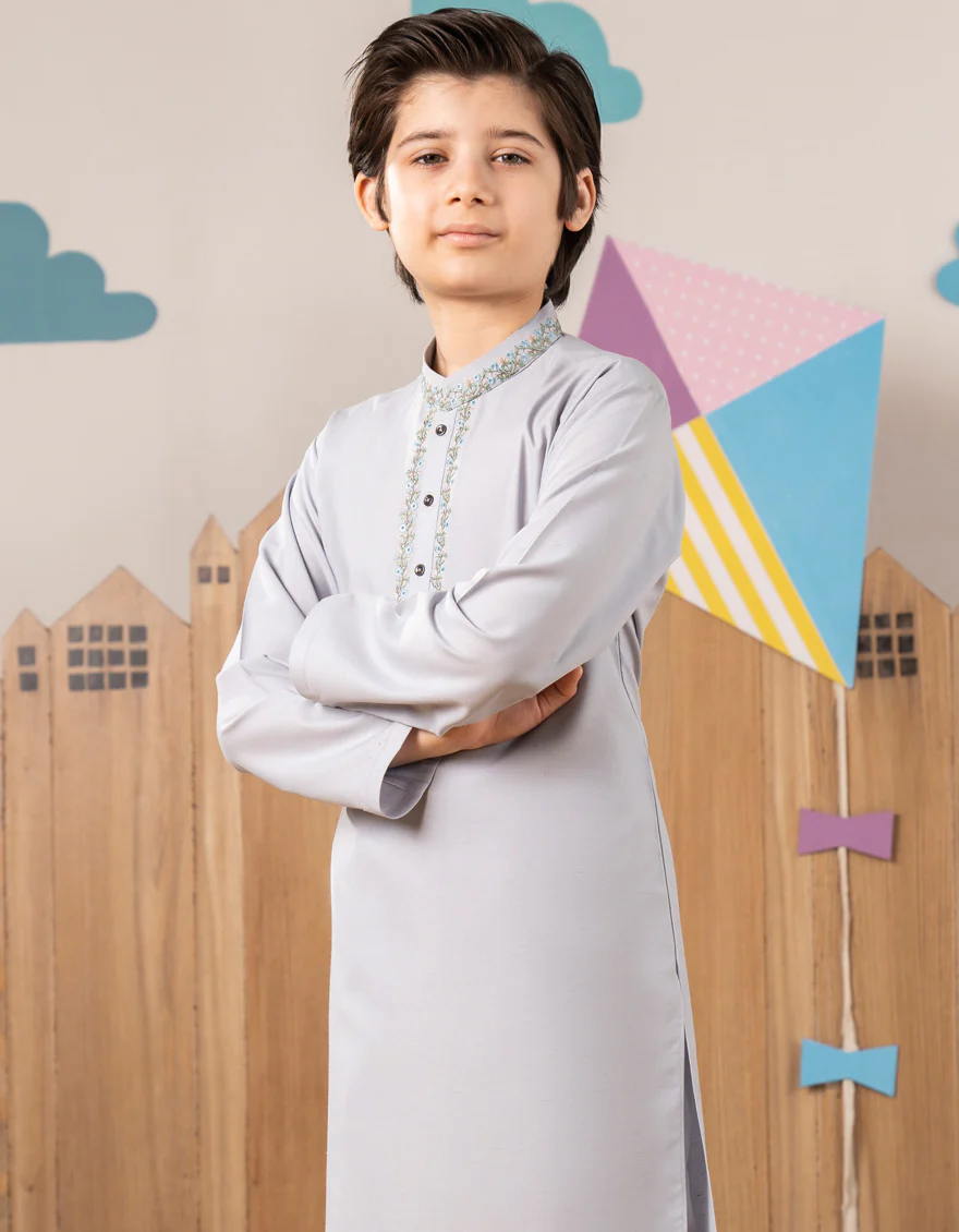 SMOKE GREY BLENDED KURTA TROUSERS | JCKP-A-39267/S25/JJ9560-SF - Image 2