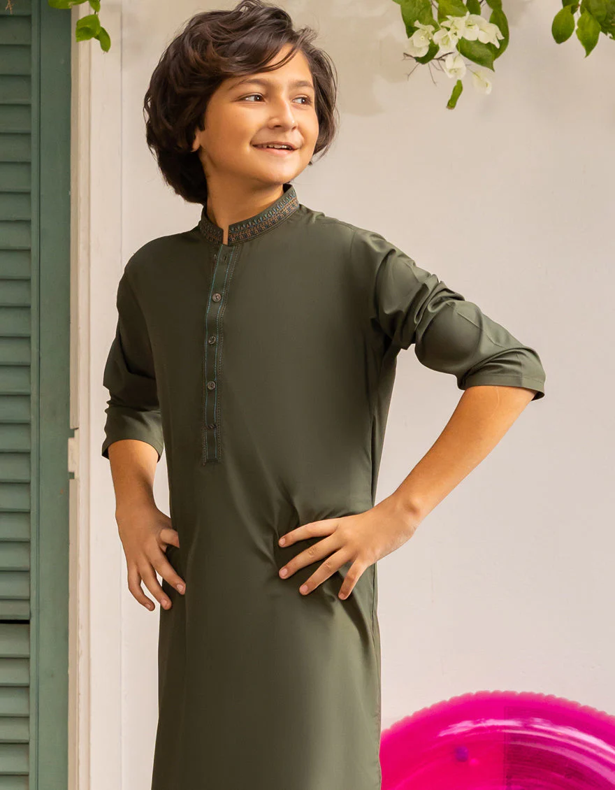 DARK GREEN BLENDED KURTA TROUSERS | JCKP-A-39272/S25/JJ9615-SF - Image 3