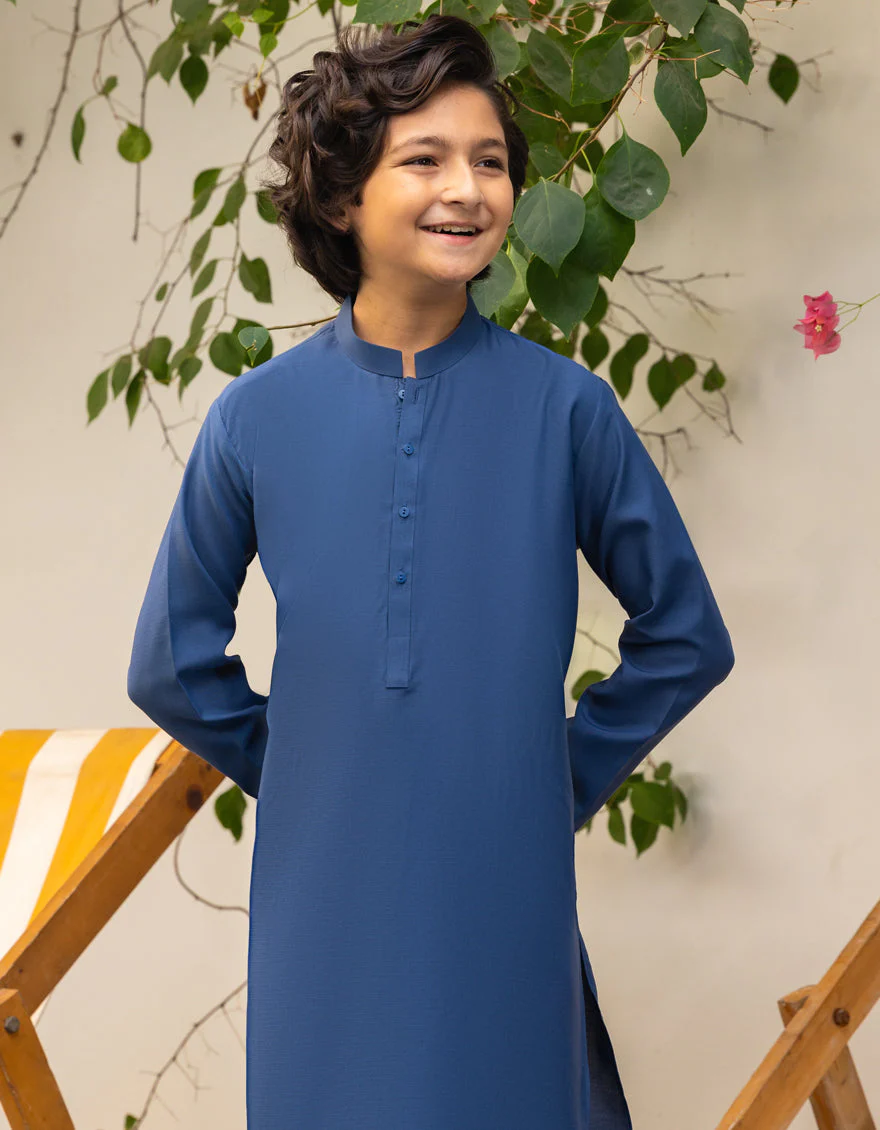 INDIG BLUE BLENDED KURTA TROUSERS | JCKP-A-39273/S25/JJ9363-PN - Image 2