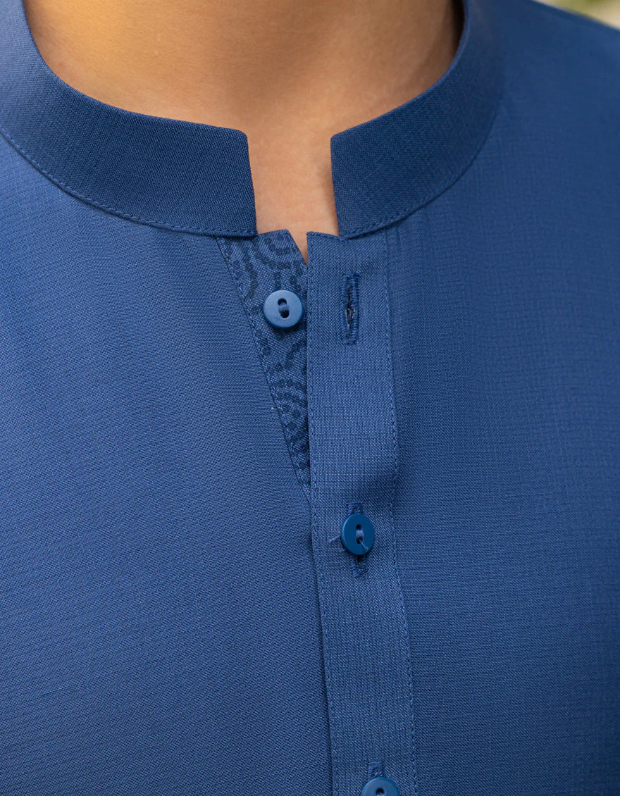 INDIG BLUE BLENDED KURTA TROUSERS | JCKP-A-39273/S25/JJ9363-PN - Image 3