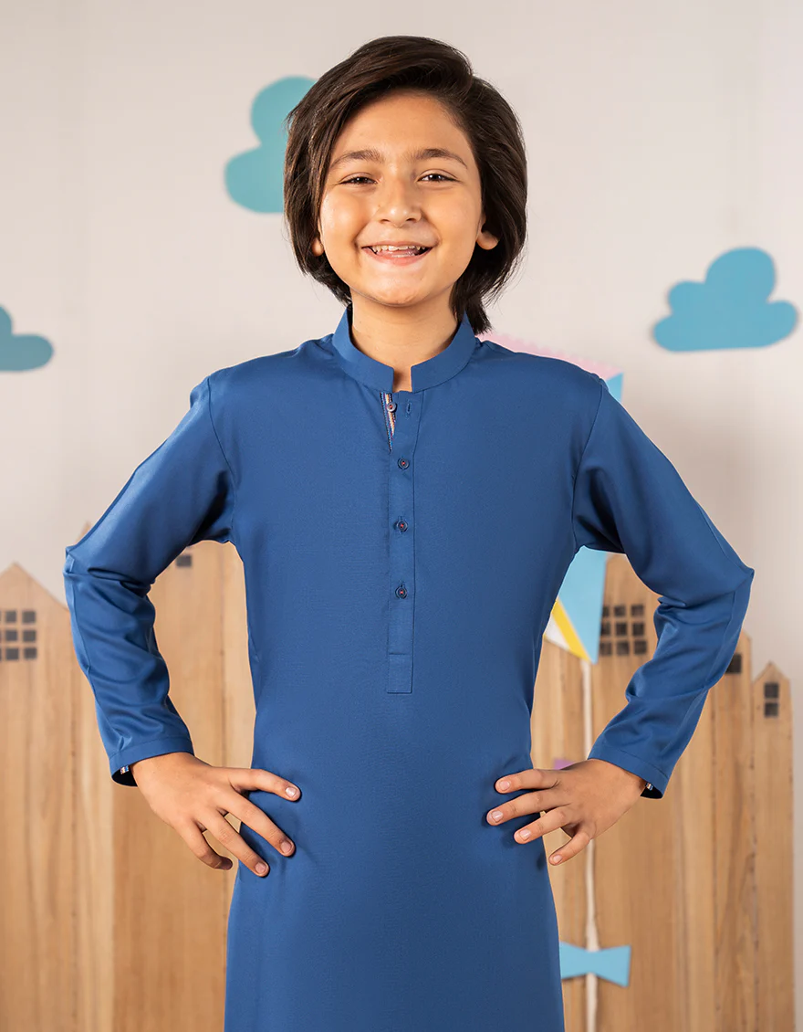 BLUE BLENDED KURTA TROUSERS | JCKP-A-39313/S25/JJ9822-PN - Image 2