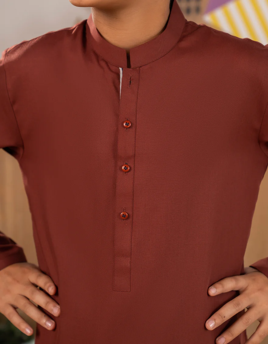 RUST BLENDED KURTA TROUSERS | JCKP-A-39315/S25/JJ9 - Image 3